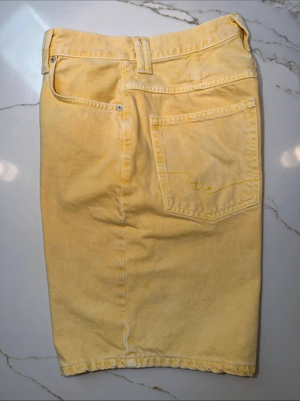 Free People Montana Soft Yellow Denim Shorts Size 25